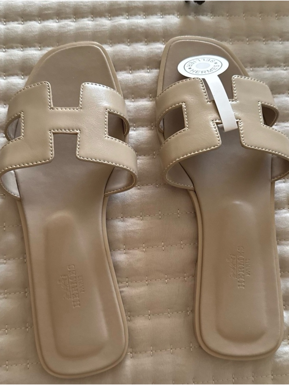 Nude Beige Oran Slide Sandals - Women